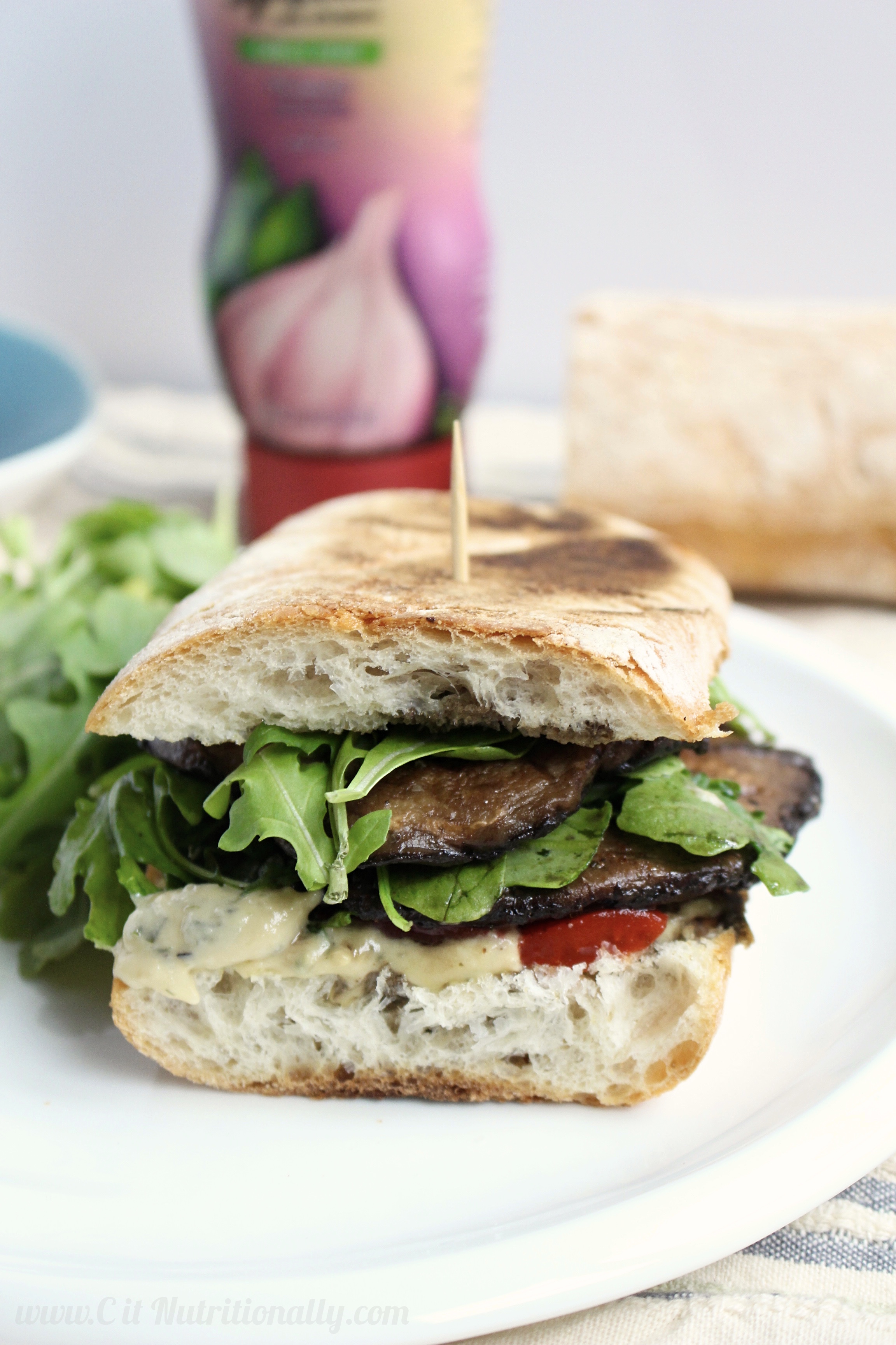 grilled portabella mushroom sandwich calories